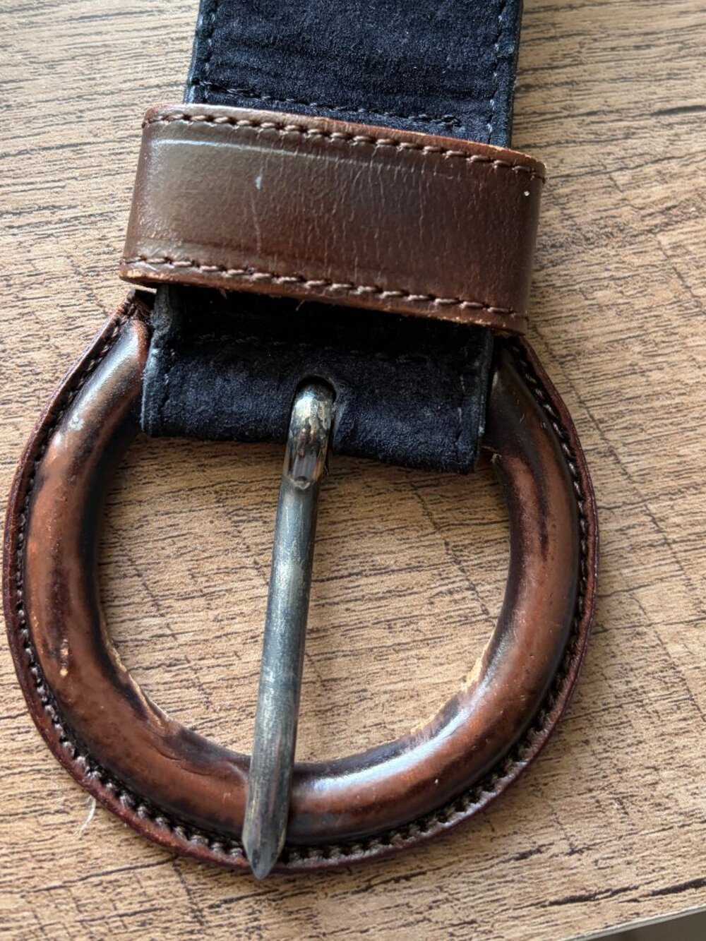 Vintage Linea Pelle Mira K Italian Leather Suede Applique Belt - Woman's Small - Picture 2 of 12